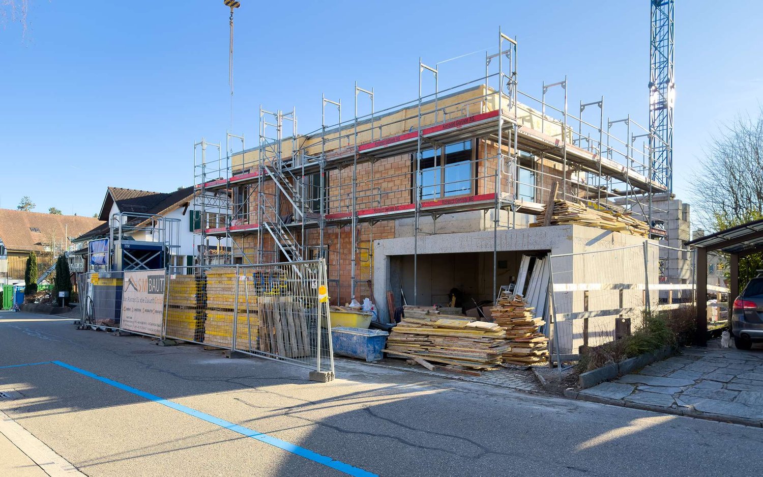 Neubau 4.5 Zimmer-Doppeleinfamilienhaus in Wallisellen mit aussergewöhnlicher Architektur - Aktueller Baufortschritt 25.2.26, DEFH im Rohbau
