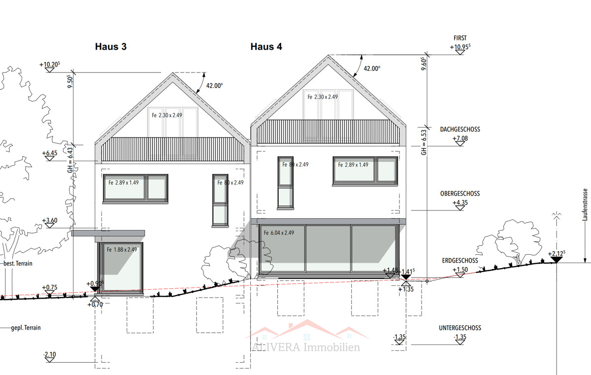 Doppeleinfamilienhäuser in 4254 Kleinlützel, Haus 2 - Fassade hinter haus