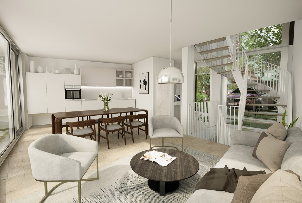 Villas contemporaine à Meyrin - Séjour / cuisine