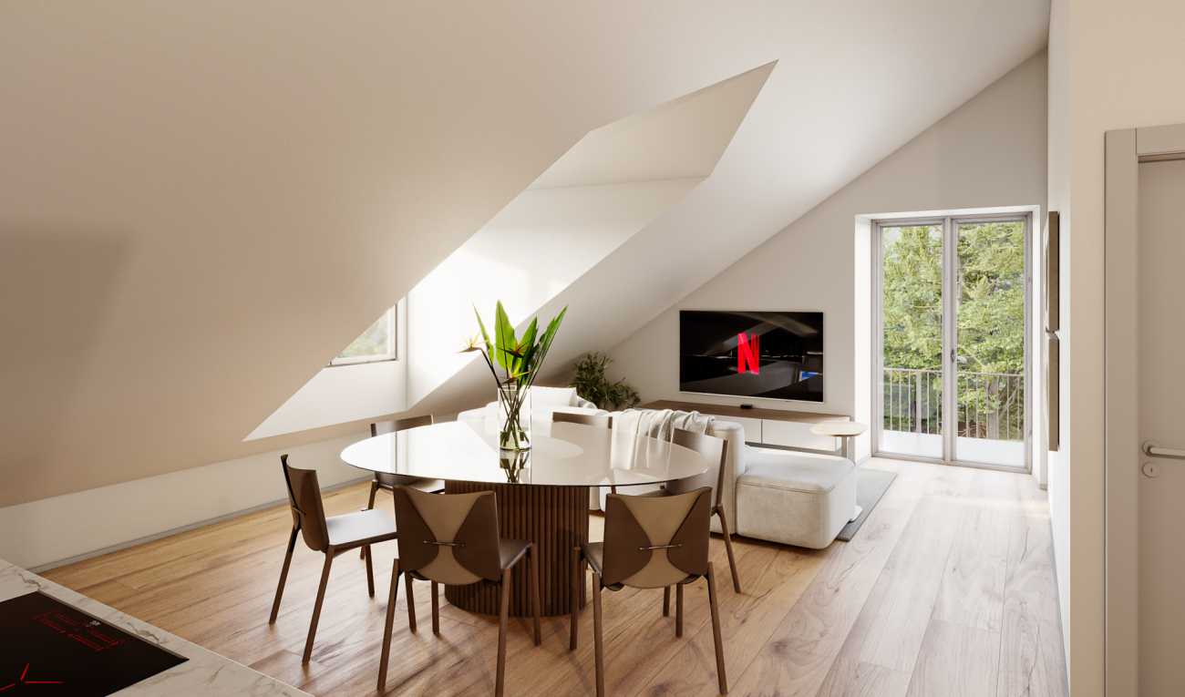 Superbe appartement de 3,5 pièces avec vue dégagée sur le village et la chaine des montagnes -  Bild 3