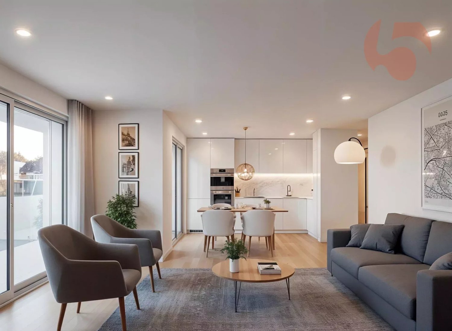 Bel appartement de standing au 1er étage dans immeuble contemporain aux lignes épurées ! - Bild 1