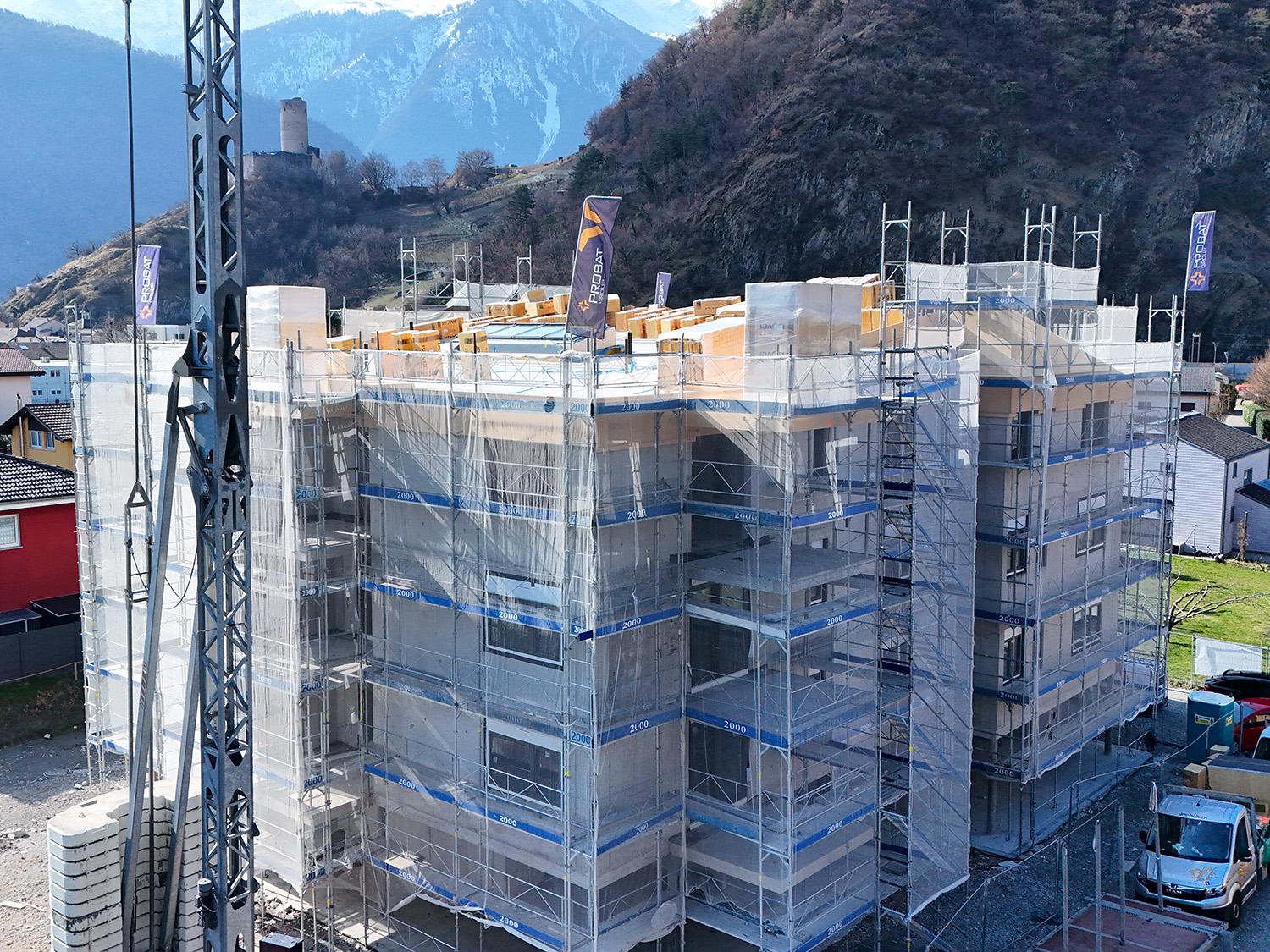 Très joli 3.5 pièces en attique à vendre à Martigny - Chantier en cours - Pose de la charpente