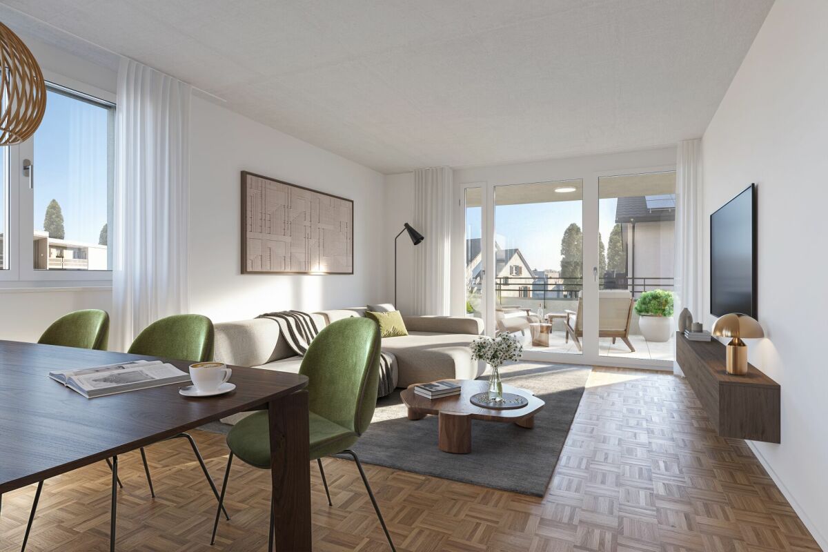 Erstbezug - Moderne 1 Zimmer-Wohnung in ruhigem Quartier - Wohnzimmer