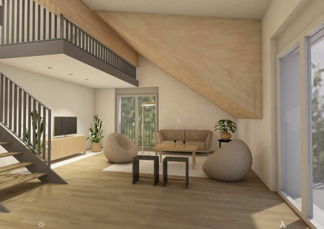 4.5-Zimmerwohnungen im Dachgeschoss mit zusätzlicher Galerie - Dachgeschoss Wohnzimmer