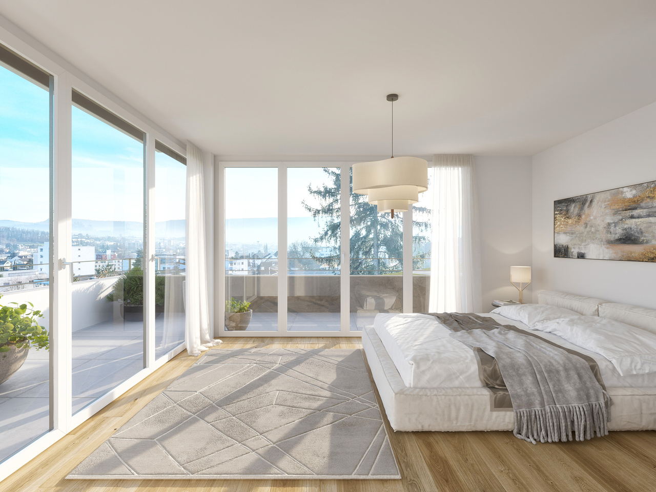 Exquisite Attika-/Maisonettewohnung mit atemberaubender Dachterrasse - Attika -Schlafzimmer