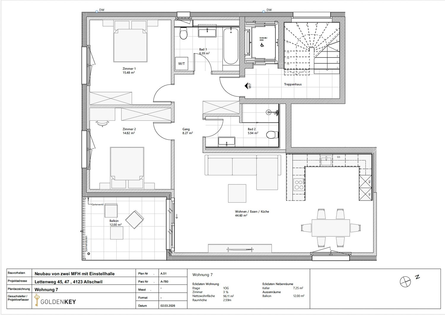 3.5-Zimmer-Wohnung - Helles Wohnen mit grosszügigem Balkon - Bild 9