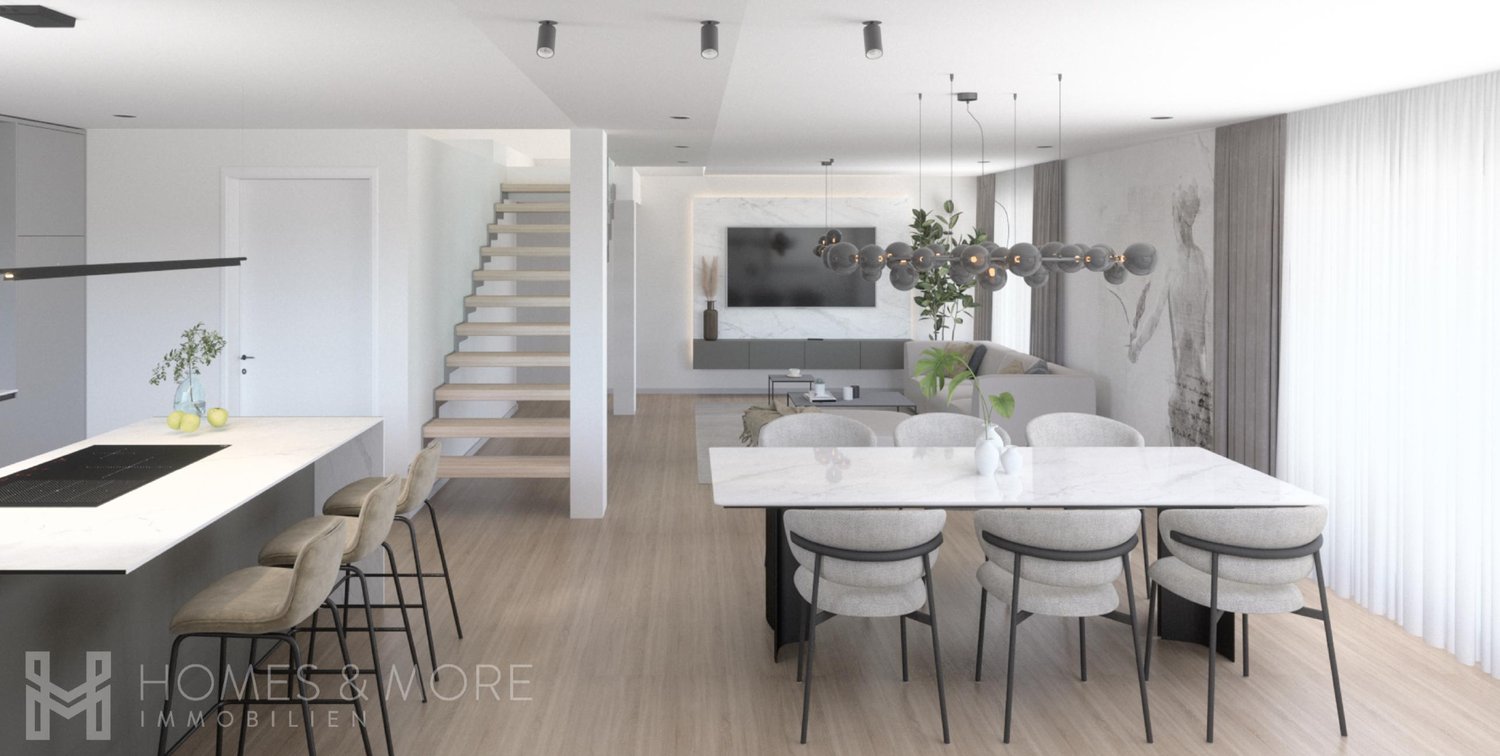 MODERNES WOHNEN IN RUHIGER UND IDYLLISCHER LAGE - Wohn- Essbereich