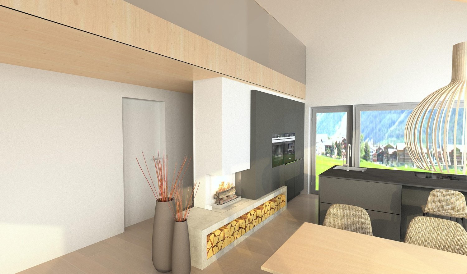 Einzigartiges Einfamilienhaus in Steg - Küche / Gang