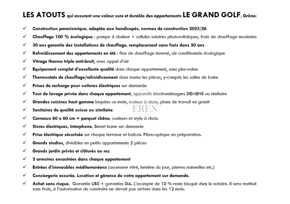 Appartement 2,5 pièces avec grande terrasse ouest de 42,50 m2 au 3ème étage - Promotion "Le Grand Golf" à Grône - Appartements neufs à vendre