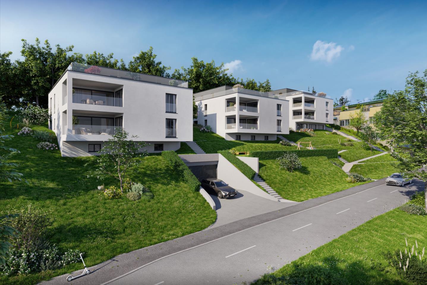 Neubauprojekt "Drei Halden" - 4.5-Zi. Etagenwohnung im EG - Aussenansicht