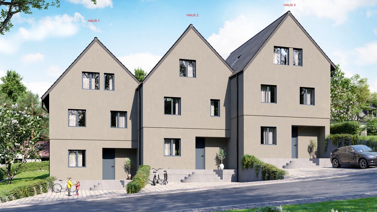 Neubauprojekt Hohle Gasse mit drei 7.5-Zimmer-Reihenhäuser (Haus 2) - Visualisierung