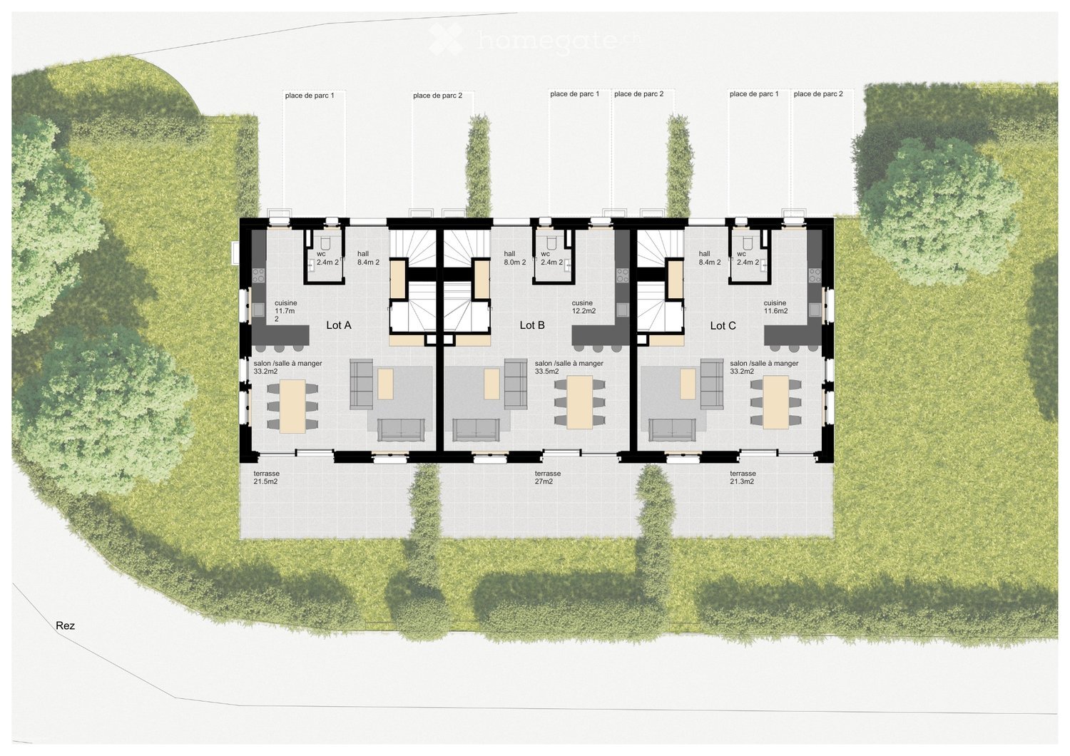3 villas mitoyennes de 5.5 pièces à vendre à Marsens -  Bild 7