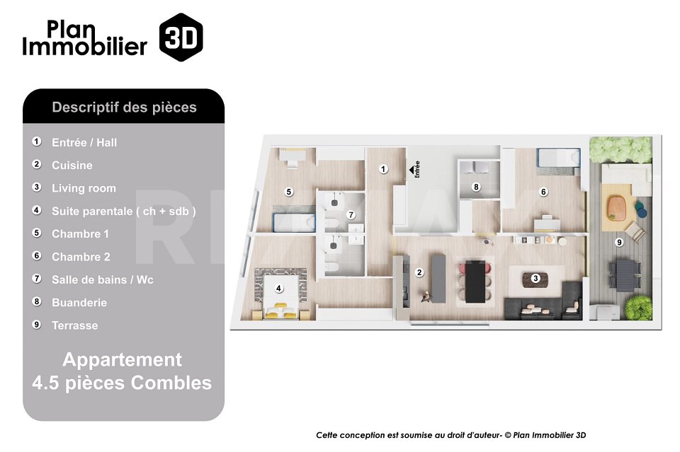 PROMOTION EN VENTE SUR PLAN  LOT B5, APPARTEMENT 4,5 PIÈCES AVEC LOGGIA - Bild 4