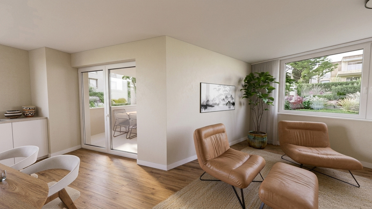 Vuadens | Appartement 4.5 pièces neuf sur plan - Séjour & Balcon