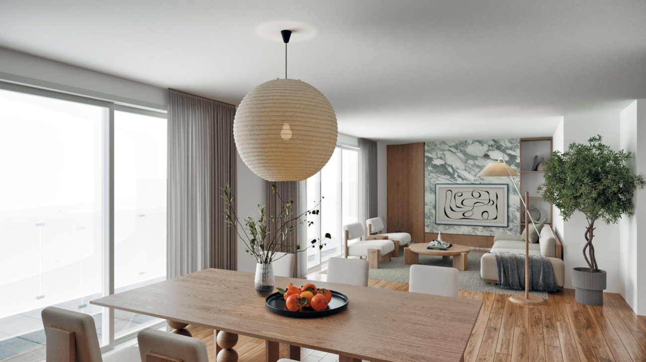 Appartement de 4,5 pièces dans les combles aux Neyres - Séjour