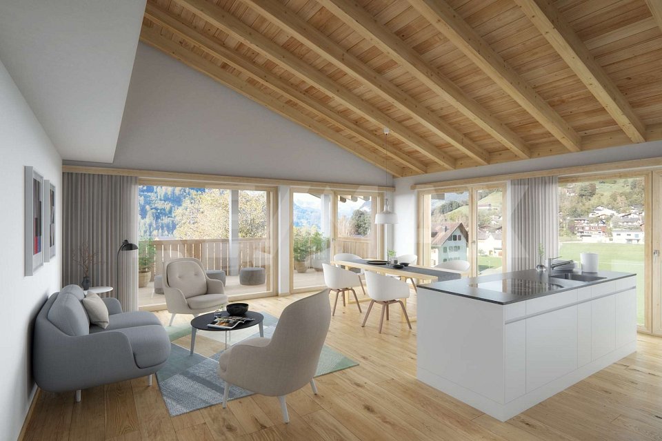 Energiebewusst wohnen! Garglas.ch 4½-Zimmer-Wohnung E9 mit Anteil an Solarkraft -  Bild 1