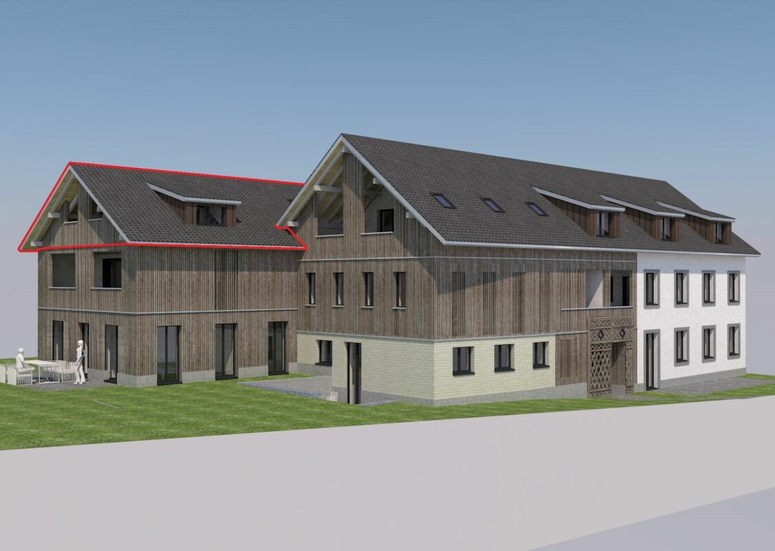 Neubau: 2.5-Zimmer-Loftwohnung (DG, Nr. 7) im ländlichen Liebensberg (Gemeinde Wiesendangen) - Südwestseite