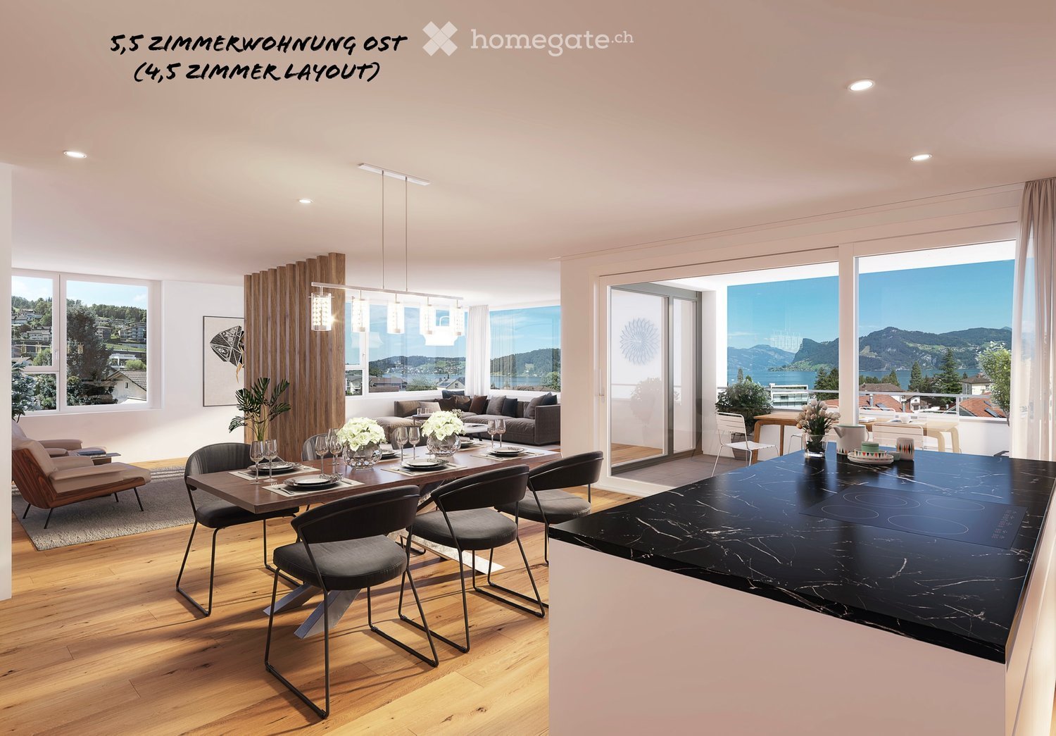 Moderne 4.5- oder 5,5-Zimmer-Wohnung mit tollem Blick  in Hergiswil -  Bild 6