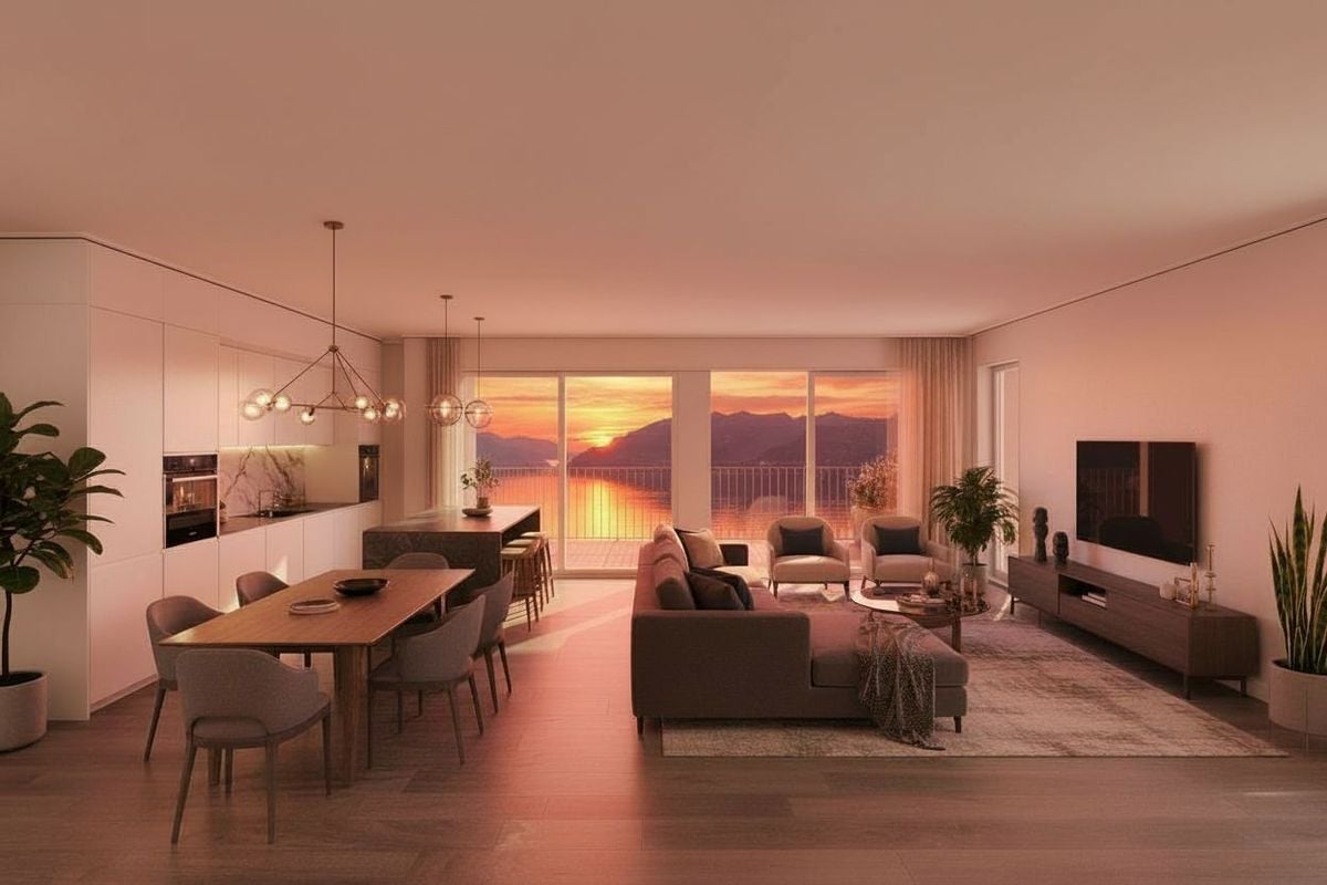 Superbe appartement neuf, grande surface, vue lac et balcon généreux -  Bild 1