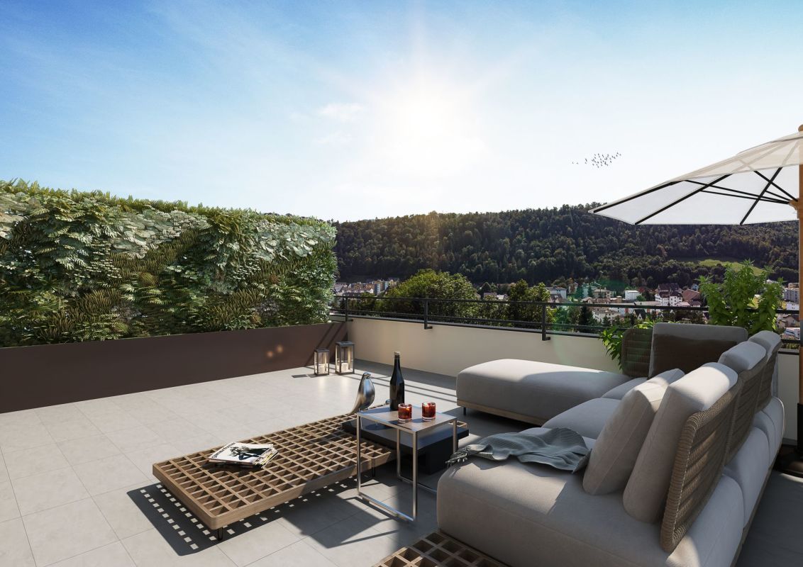 NEUBAU: Moderne DEFH mit Weitsicht, Häuser 3 - 6 - Terrasse