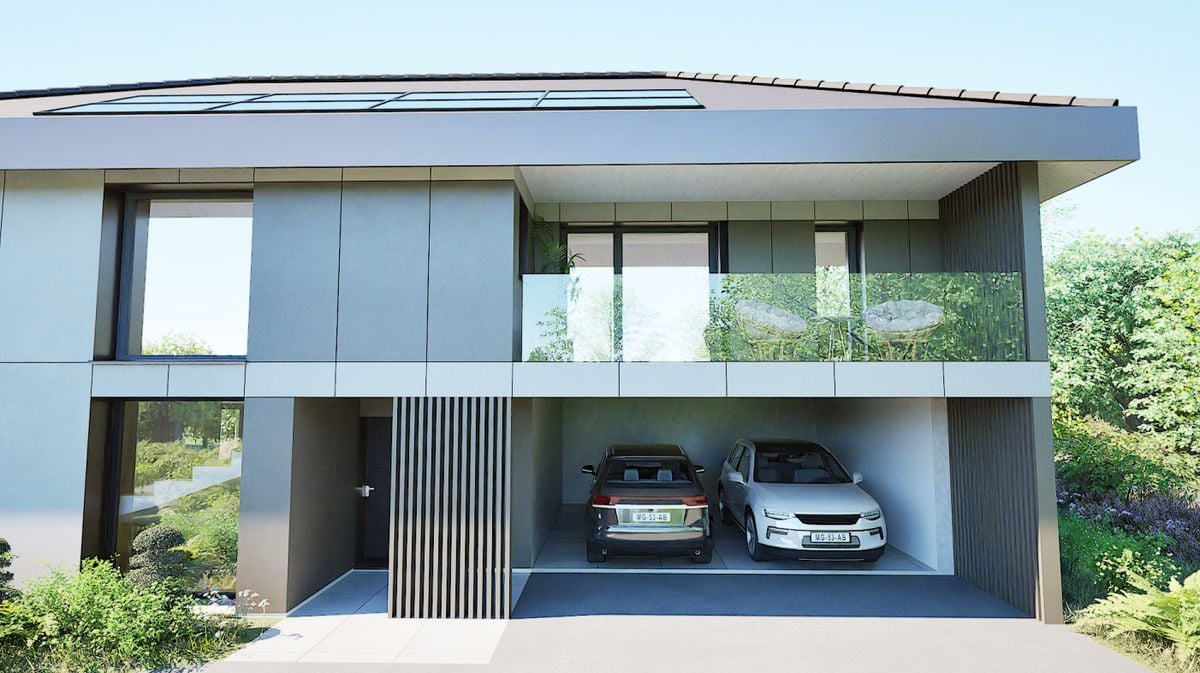 A GIEZ, splendide maison individuelle de 5 pièces avec deux terrasses (clés en main) - vue garages et balcon