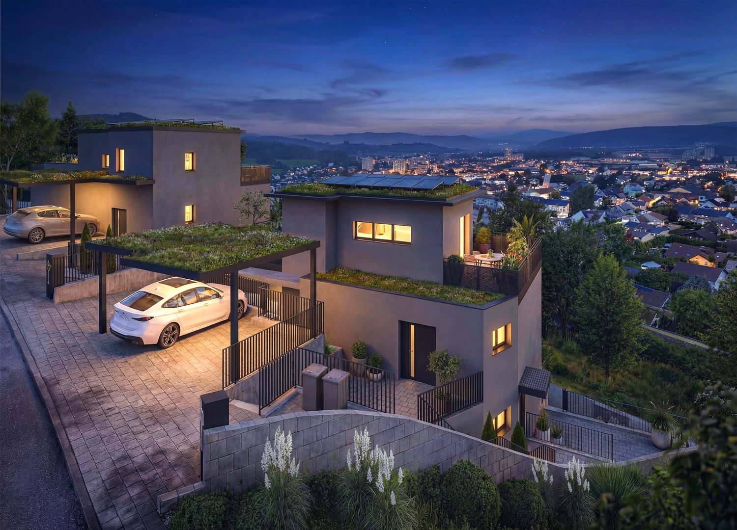 Maisonettewohnung mit Panorama-Terrasse über Pratteln - Aussicht