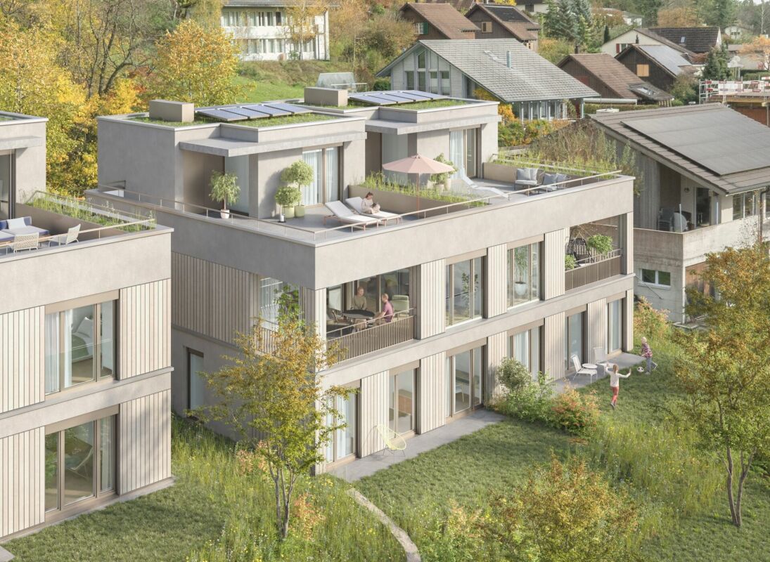 DOPPELEINFAMILIENHAUS - UNTERDORF MÖNTHAL - Zeitgemässe Architektur mitten im Grünen - Bild 1