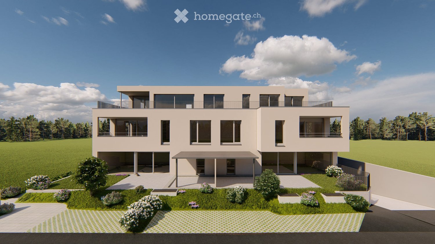 Moderne 4.5-Zimmer-Neubau-Wohnung mit Balkon und Garage in Niederrohrdorf - Bild 1