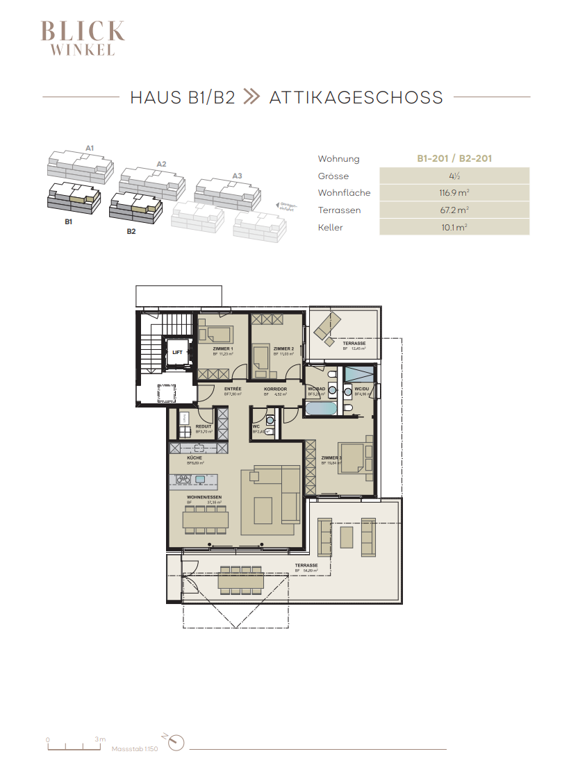 Exklusives modernes Wohnen in Winkel -  4.5-Zimmer-Attika-Dachwohnung - Bild 13