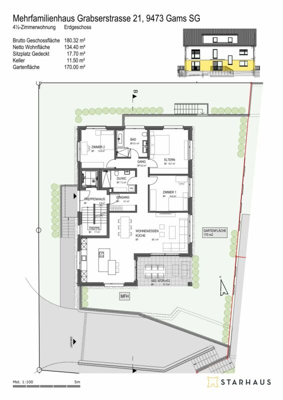 4 1/2-Zimmer Gartenwohnung in Gams - Bild 7