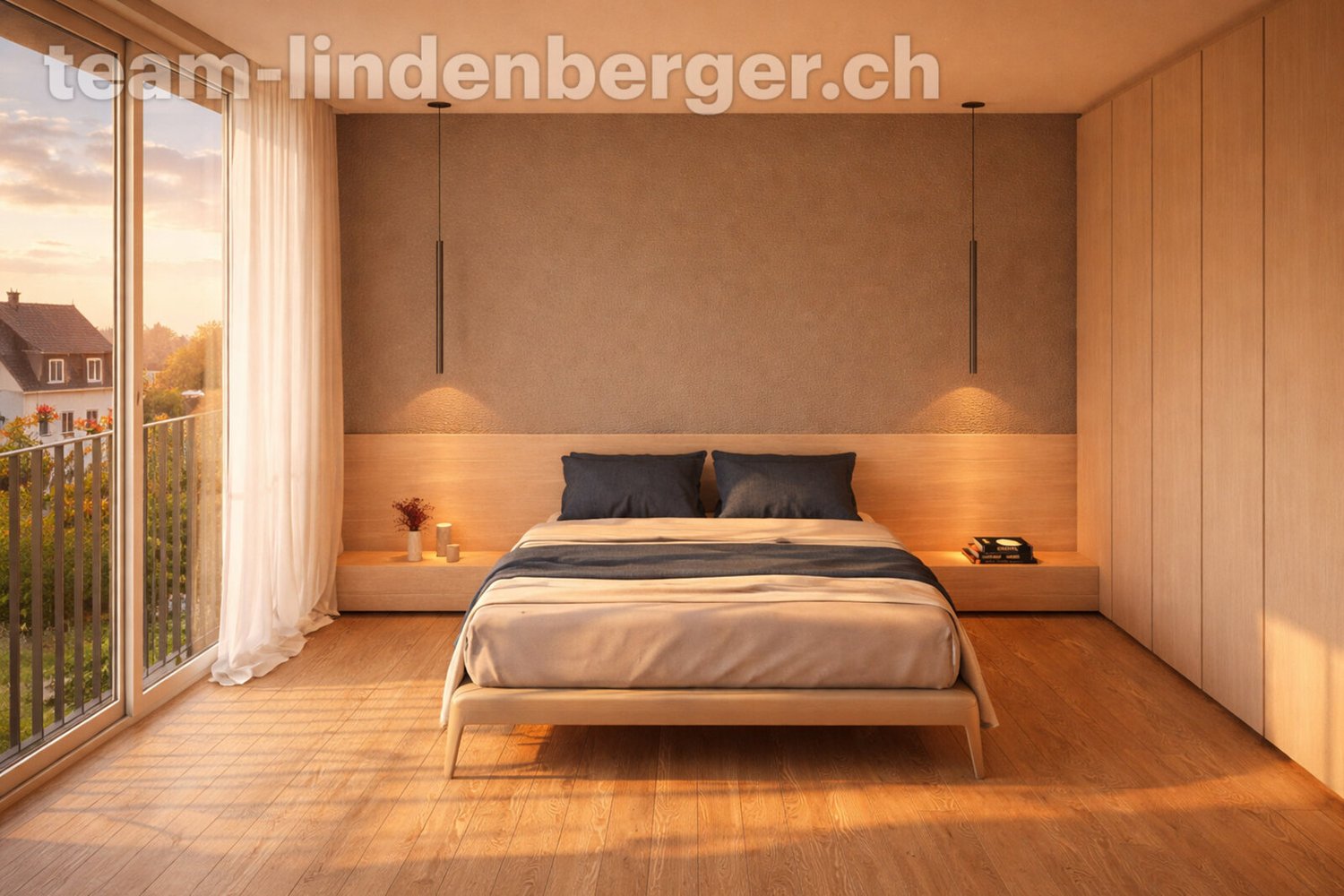 Neubauprojekt 2 Einfamilienhäuser - Visualisierung Schlafzimmer