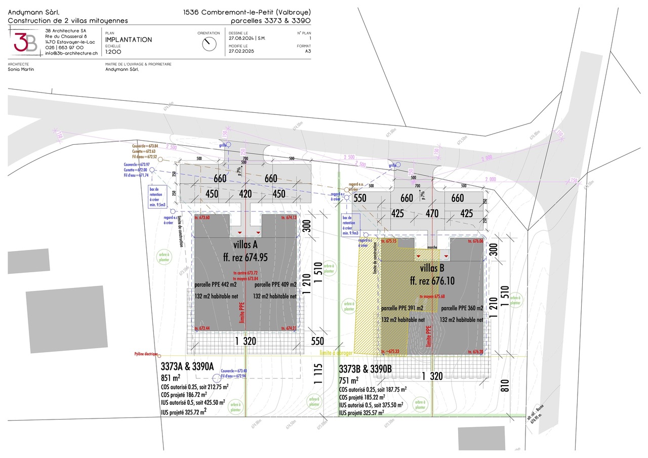 Villa neuve sur plan dans un espace verdoyant - Plan d'implantation