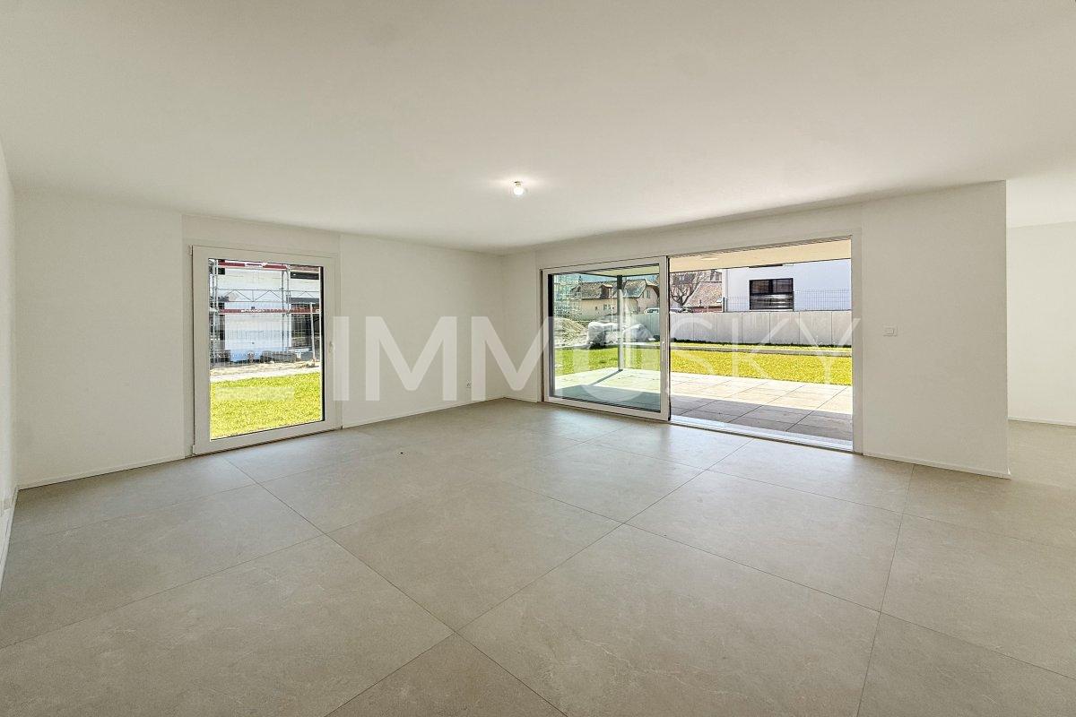 3.5 pièces neuf avec jardin d'environ 372 m2 - Lot B5-1 - Spacieux séjour d'environ 28 m2