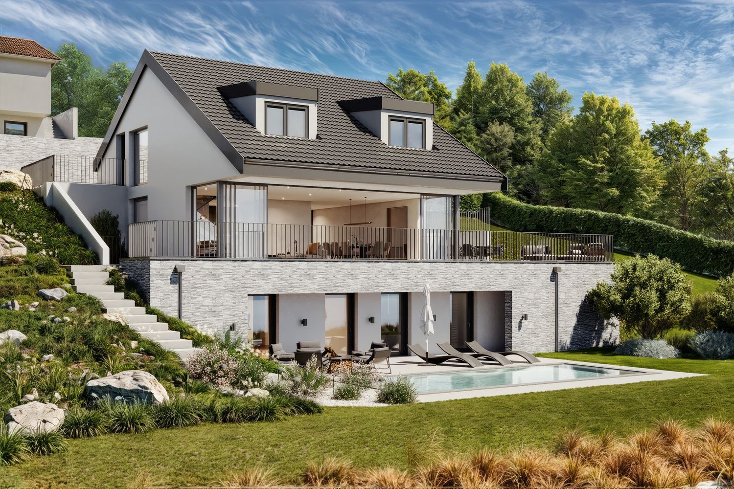 Une vue à couper le souffle, villa individuelle sur plans. - Bild 1