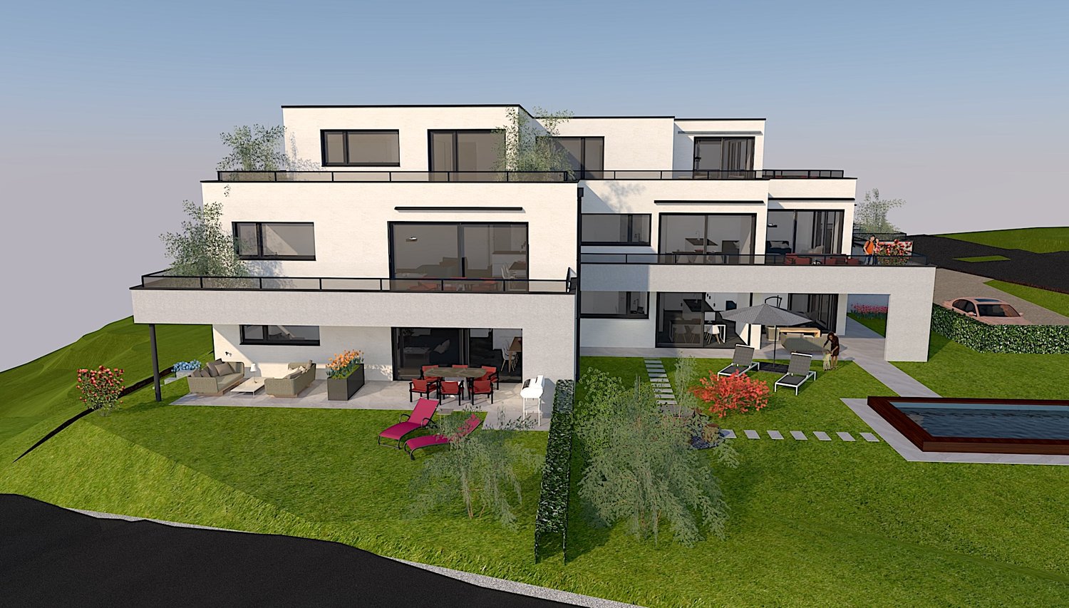 4.5 Zimmer Erdgeschosswohnung mit 88 m2 Balkon - Bild 2