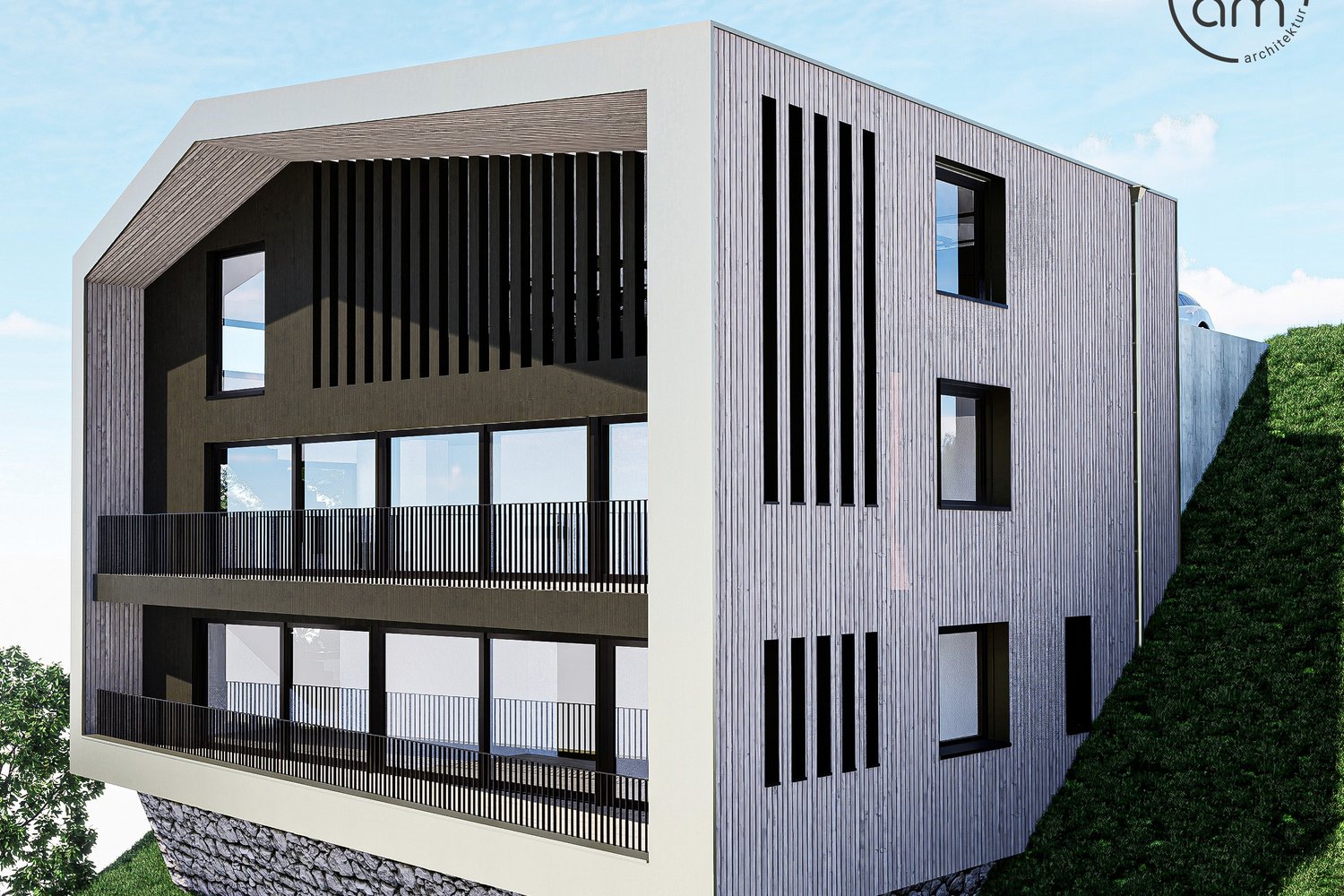 Projekt Einfamilienhaus - Neubau - Seitenansicht