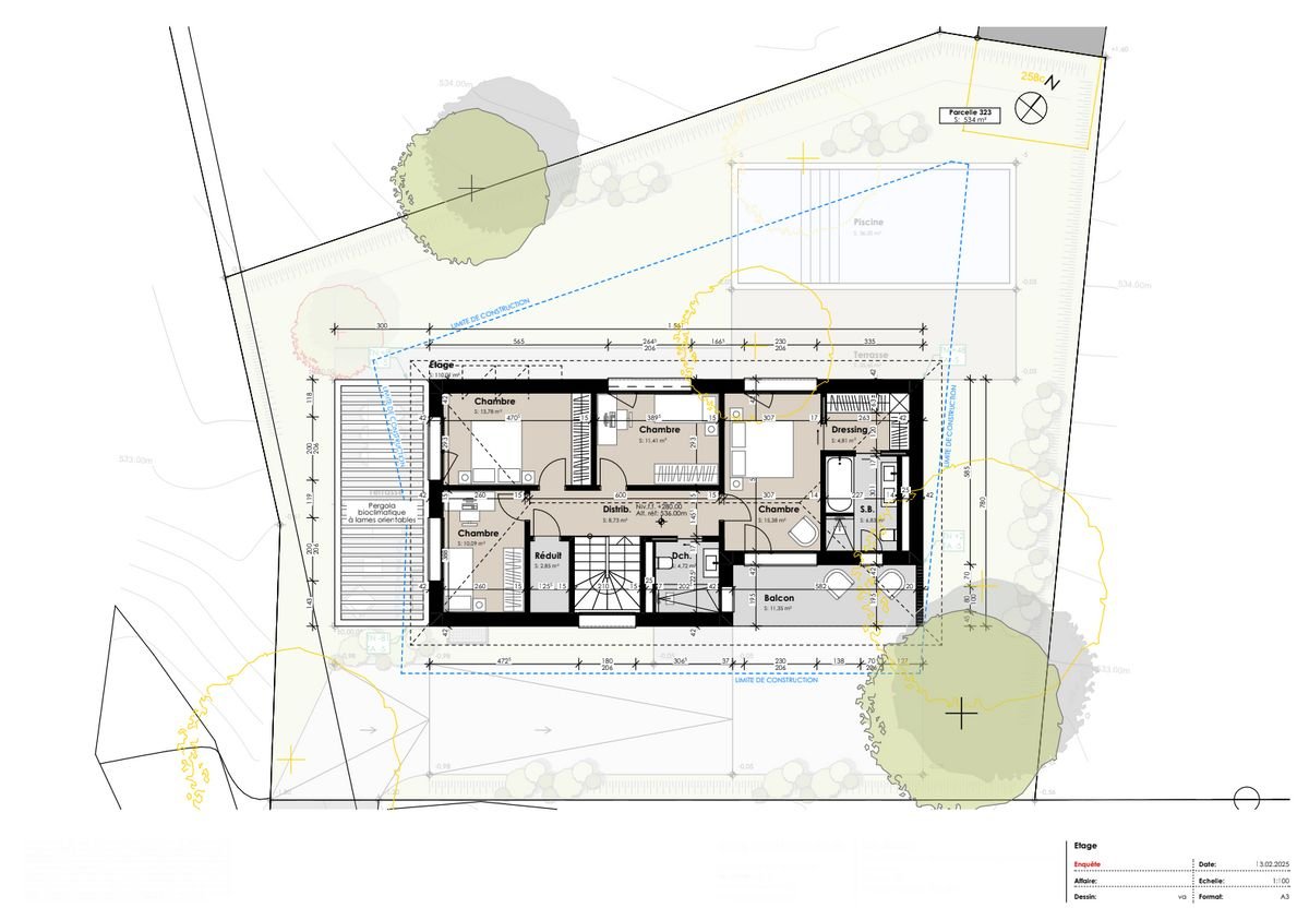 A GIEZ, splendide maison individuelle de 5 pièces avec deux terrasses (clés en main) - Plan étage