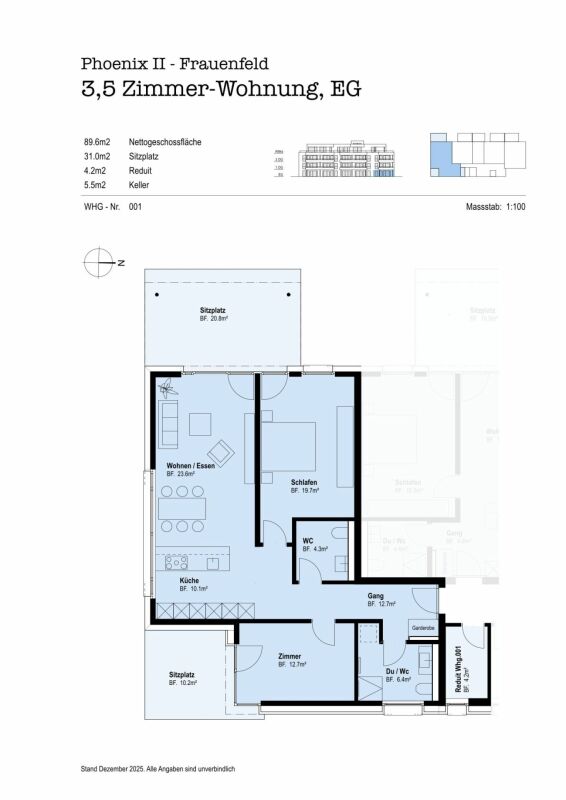 Erstbezug - Moderne 3½ Zimmer-Wohnung in ruhigem Quartier -  Bild 5