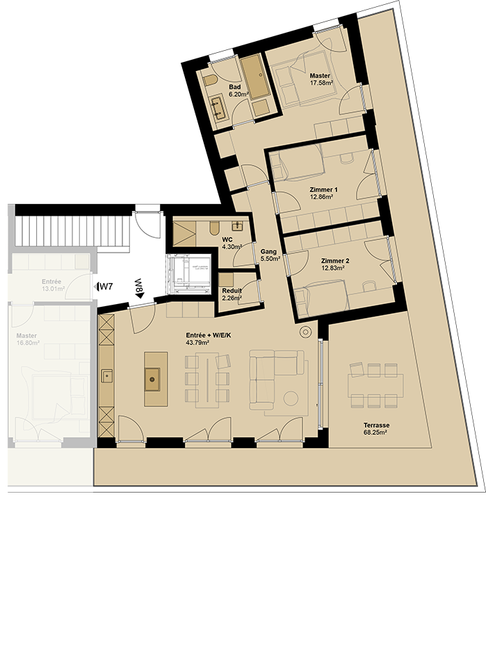 Exklusive Attikawohnung mit grosser Attikaterrasse und hoher Energieeffizienz. Neue Preise! - W8 -  Bild 7