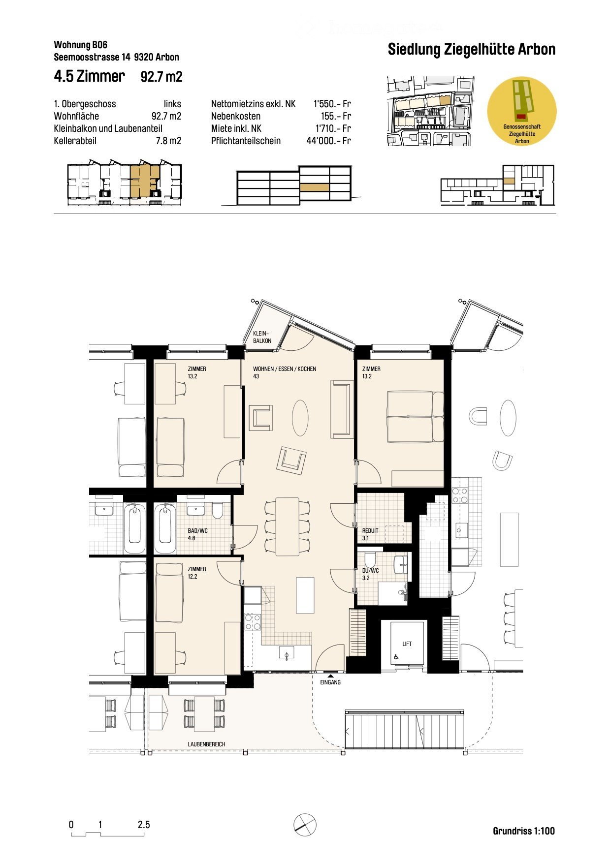 Erstbezug 4.5-Zimmer-Genossenschafts-Wohnungen in Arbon in unmittelbarer Nähe zum See -  Bild 11