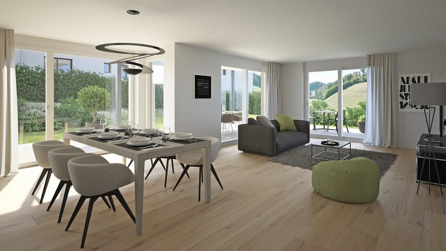 3.5-Zimmerwohnung EG mit sonnigem, gedeckten  Sitzplatz im Rodacher - Bild 2