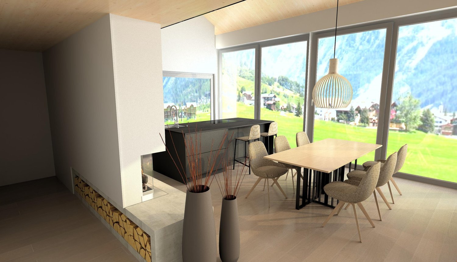 Einzigartiges Einfamilienhaus in Steg - Essbereich