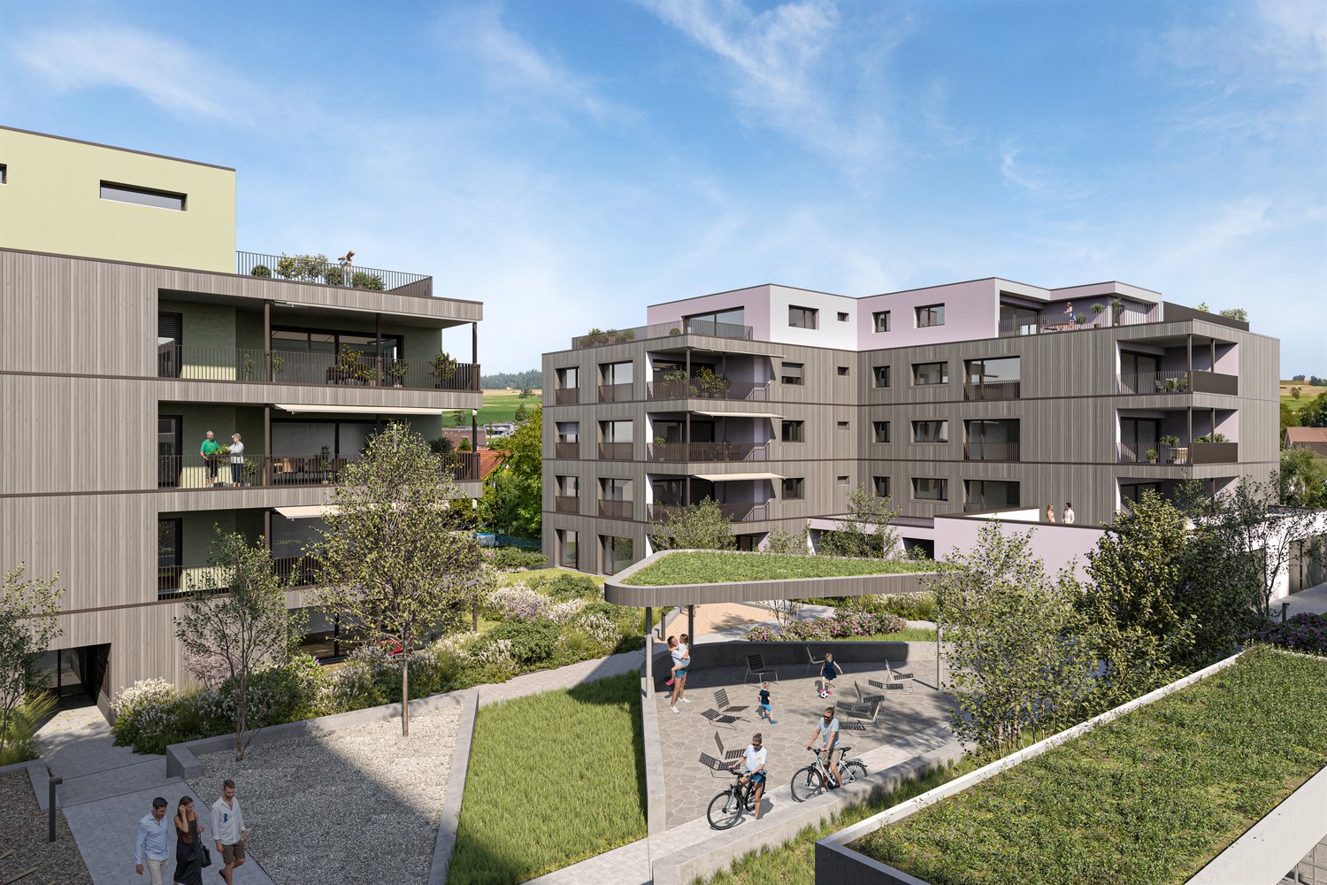 Wohnen zwischen See und Berg - «Triangel» Fahrwangen - Aussenvisualisierung