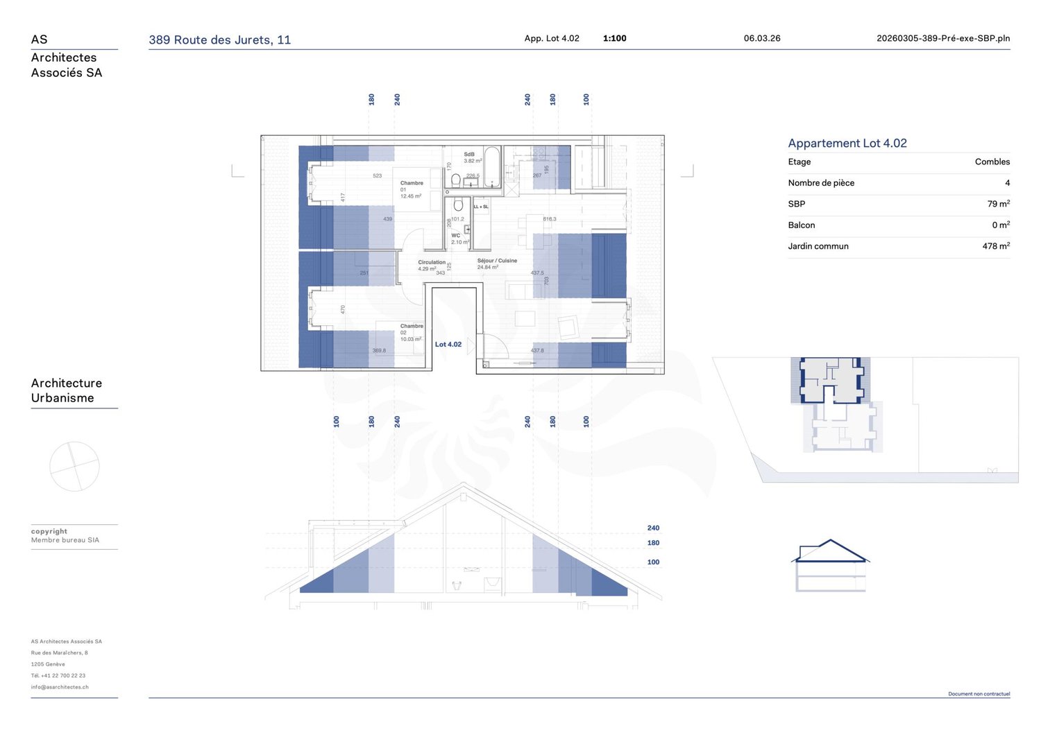 Appartement 4P au 2ème étage dans la promotion 11, route des Jurêts à Choulex - Bild 11