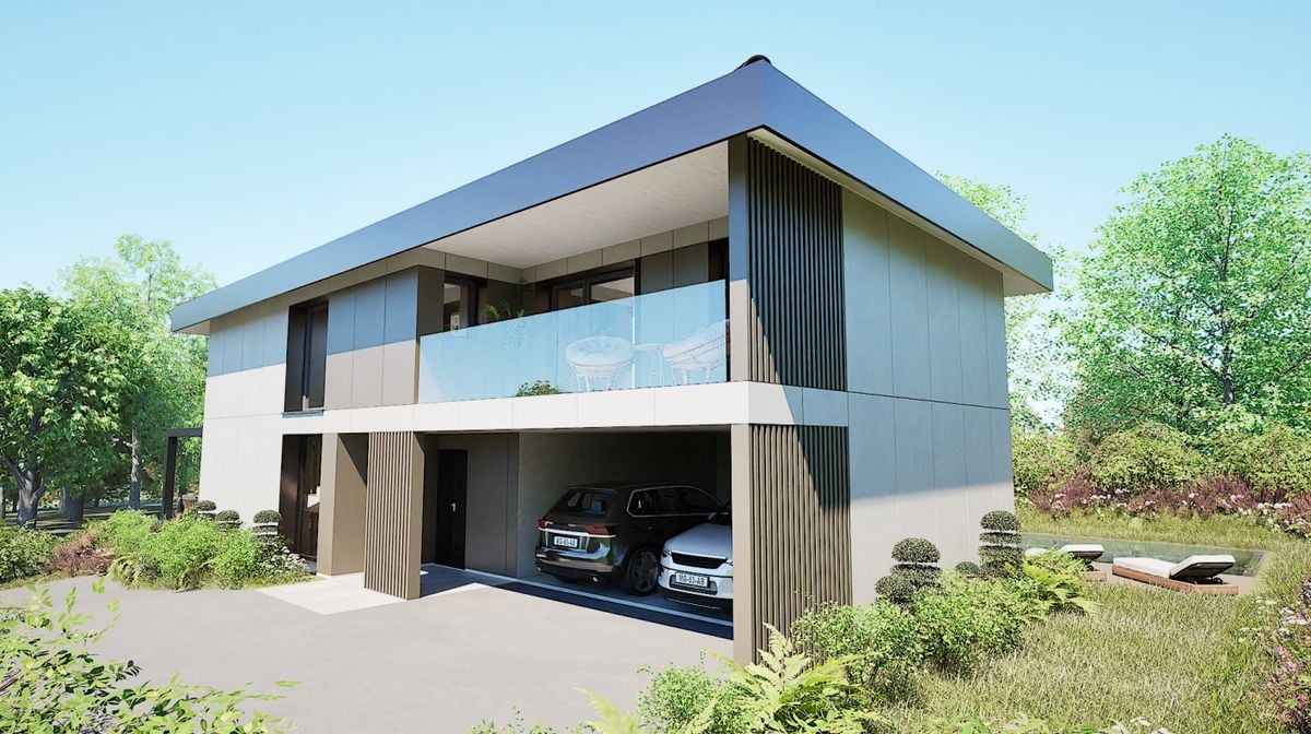 A GIEZ, splendide maison individuelle de 5 pièces avec deux terrasses (clés en main) - Vue garages et balcon