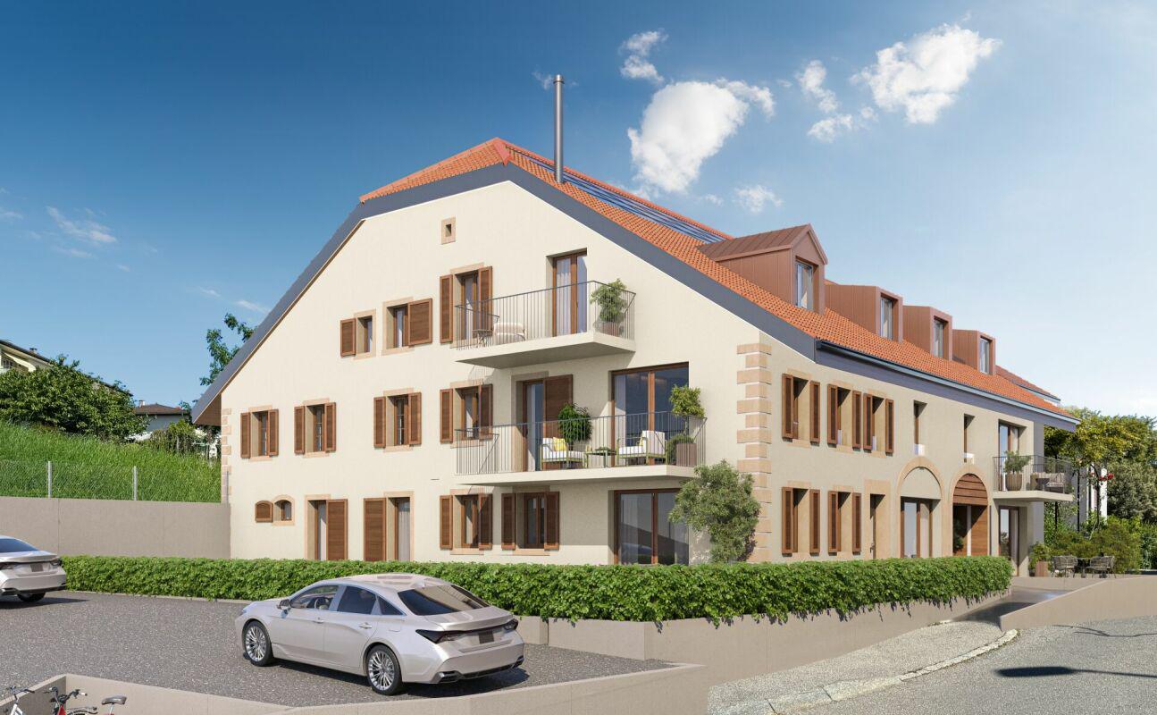 Superbe appartement de 3,5 pièces avec vue dégagée sur le village et la chaine des montagnes - Bild 1