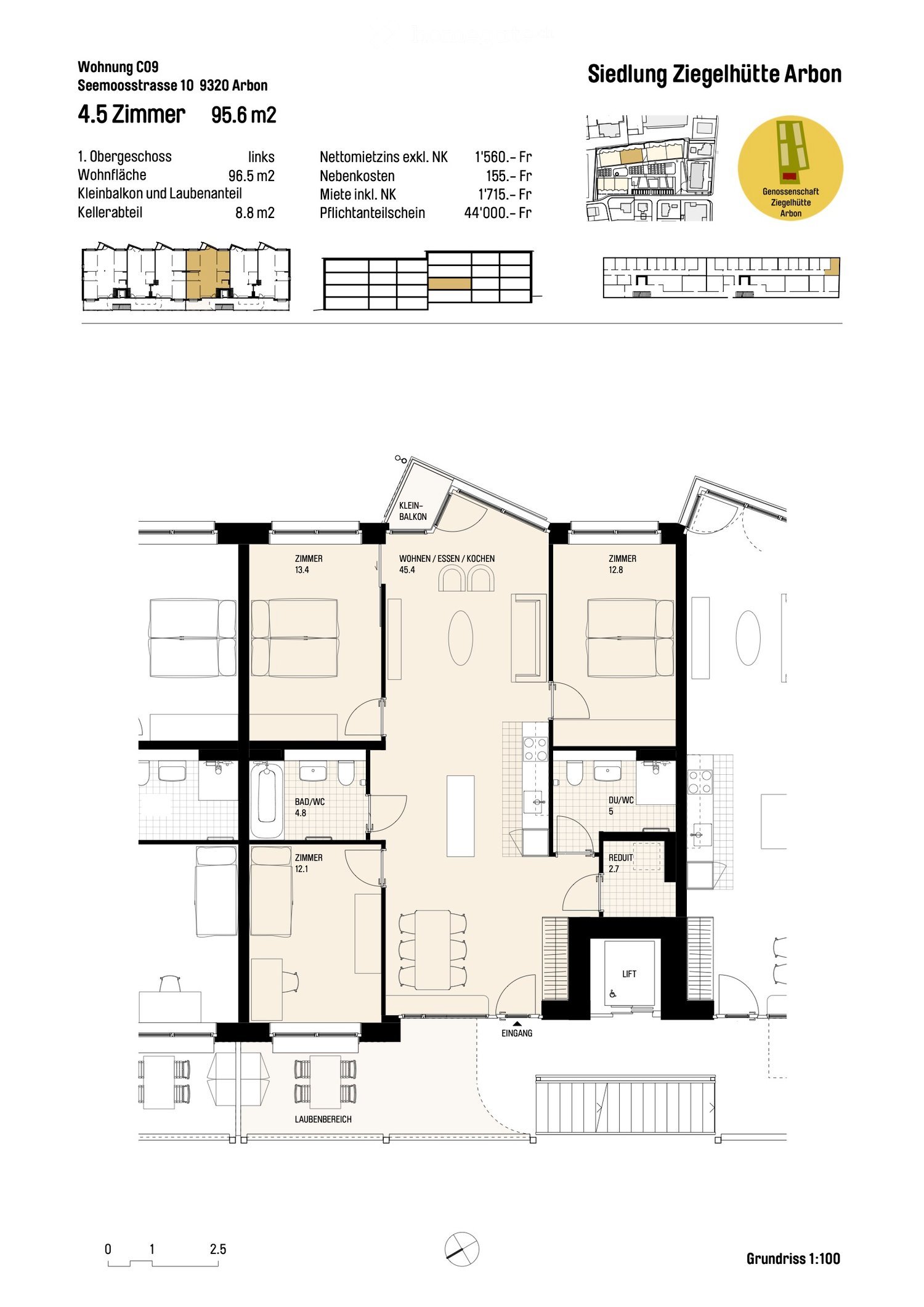 Erstbezug 4.5-Zimmer-Genossenschafts-Wohnungen in Arbon in unmittelbarer Nähe zum See -  Bild 10
