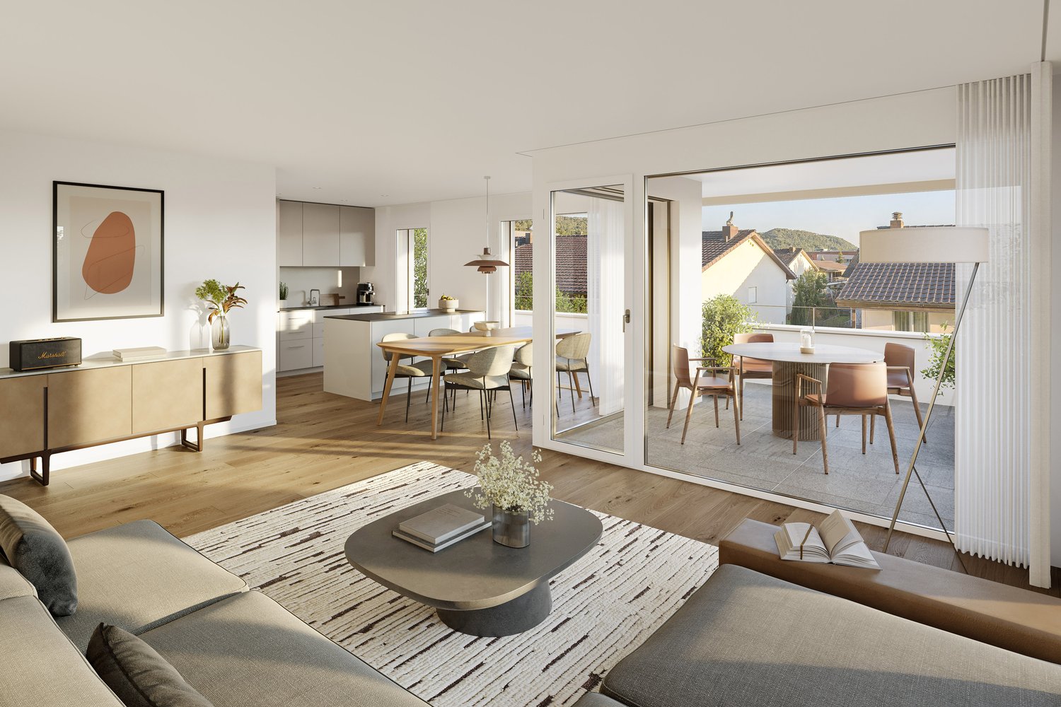 Neues Wohneigentum an der Grenze zu Aarau - Innenvisualisierung