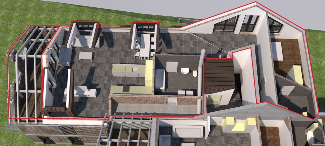 Neubau: 2.5-Zimmer-Loftwohnung (DG, Nr. 7) im ländlichen Liebensberg (Gemeinde Wiesendangen) - Visualisierung Grundriss