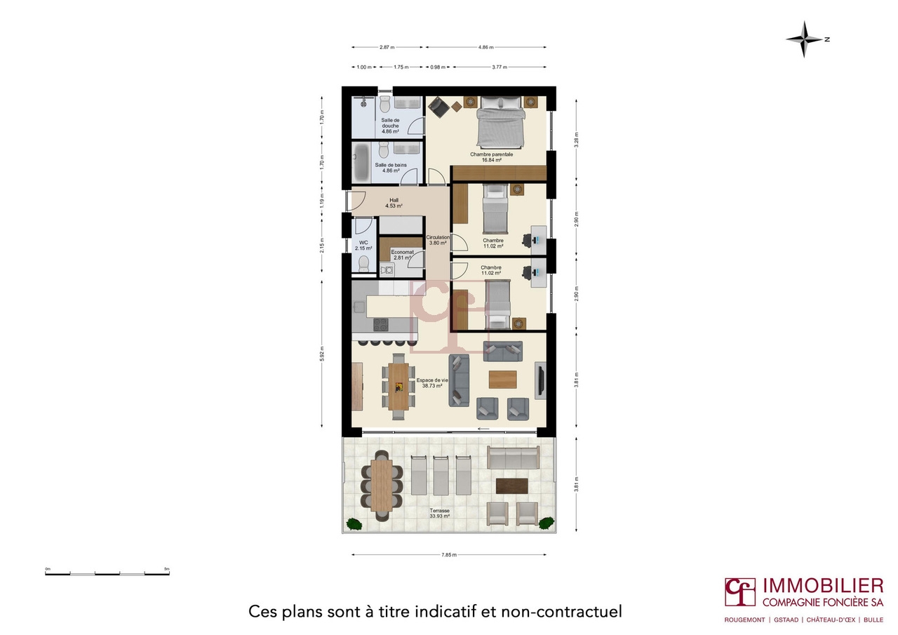 Enney - Résidence de l'Ondine -  1 appartement de 4.5 pcs - Appartement C1
